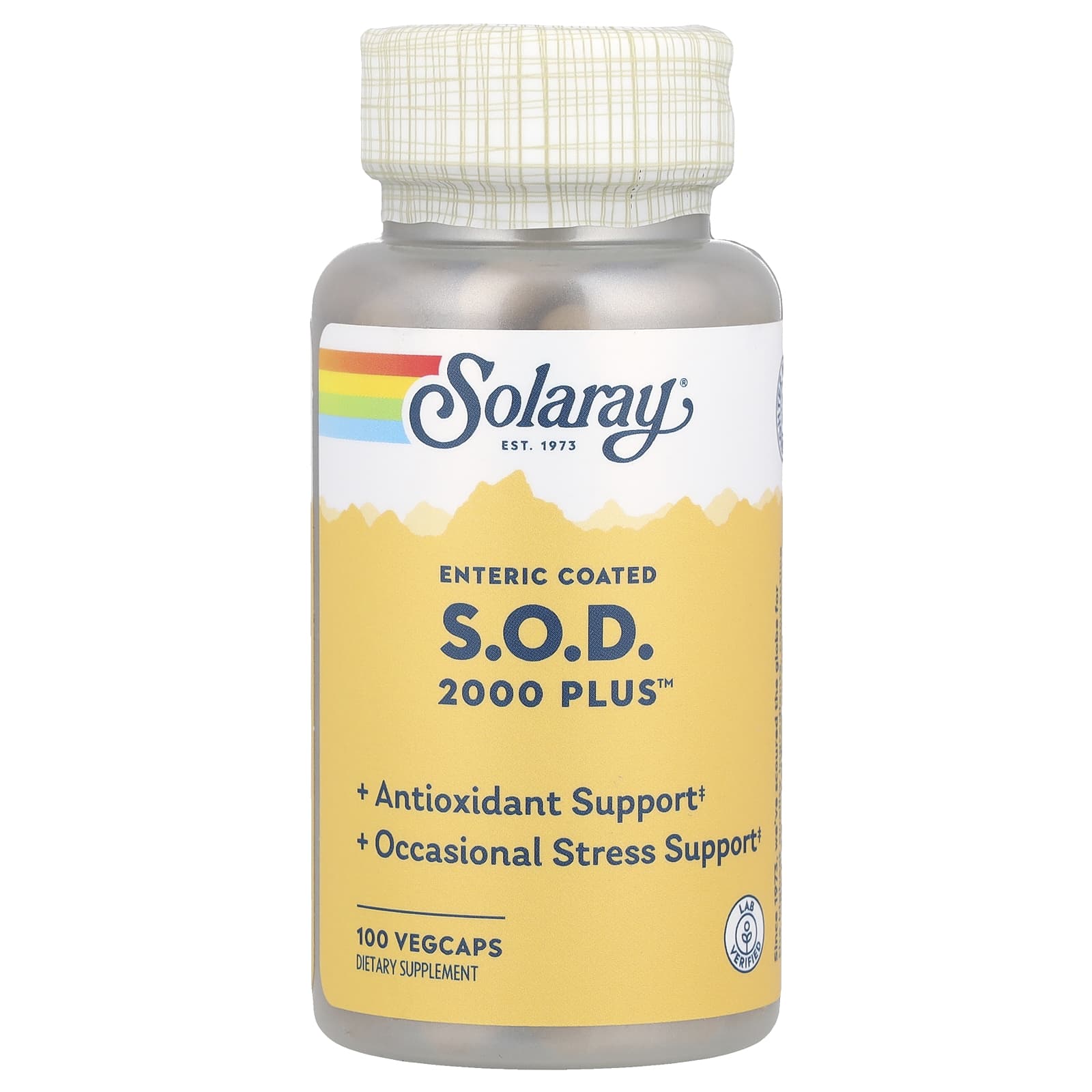 Solaray, S.o.d. 2000 Plus 400 mg, 100 VegCaps UPC 076280089301 | HiLife Vitamins